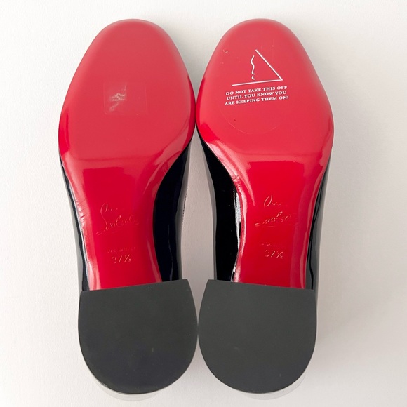 CHRISTIAN LOUBOUTIN | Miss Sab Black Patent Leather Block Heel Pumps 37.5 US 7.5 - Picture 13 of 16